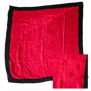 ECHO Black-Bordered Red Star Pattern Scarf | SZ 35" Sq